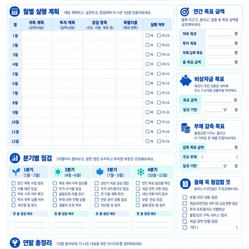 1년 돈 관리 실행표