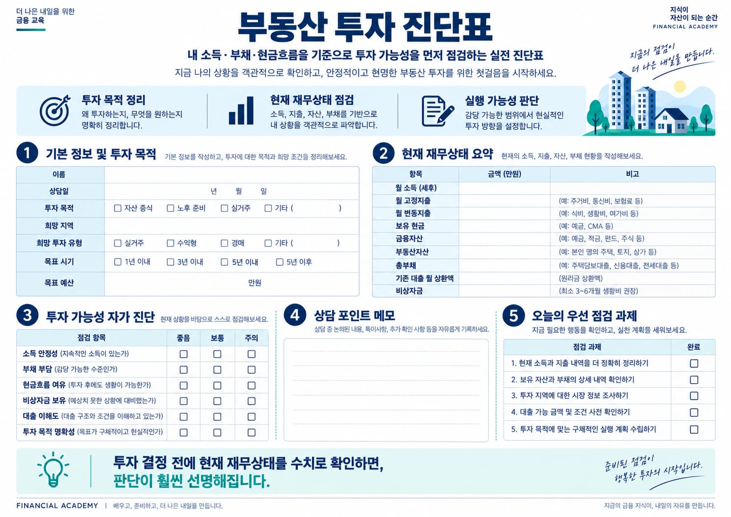 자산·부채 정리표